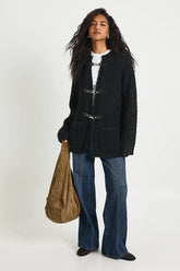 Buckle Fastening Knitted Jacket