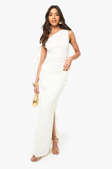 Textured Gathered Maxi Skirt