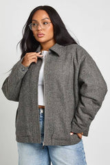 Plus Wool Look Oversized Jacket