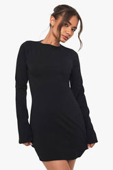 Cotton Flare Sleeve Mini Dress