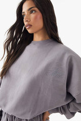 DSGN Studio Embroidered Oversized Bubble Hem Sweatshirt