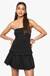 Tailored Wrap Bandeau Mini Dress