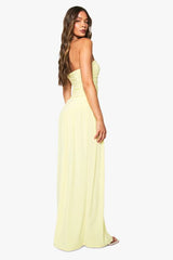 Slinky Ruched Bandeau Maxi Dress