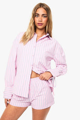 Stripe Tie Cuff Shirt & Short Co-ord