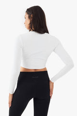DSGN Studio Twist Front Crop Long Sleeve Top