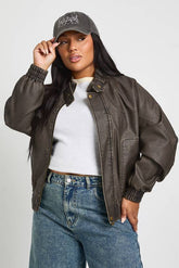 Plus Oversized Collarless Jacket