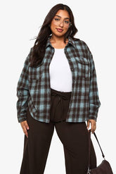 Plus Oversized Check Shirt