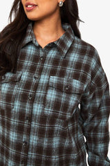 Plus Oversized Check Shirt