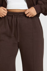Plus Core Basic Pintuck Detail Deep Waistband Wide Leg Jogger