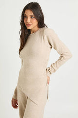 Ruched Waist Detail Knitted Jumper and Wide Leg Trouser Co-ord