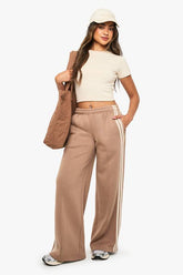 Side Stripe Pintuck Straight Leg Jogger