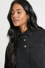 Tall Long Sleeve Denim Dress