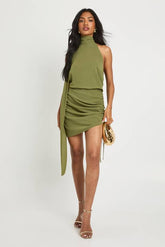 Chiffon Halterneck Mini Dress