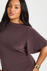 Plus Asymmetric Hem Short Sleeve Top