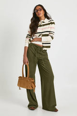 Tall Cord Tie Waist Wide Leg Trouser