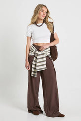 Tall Woven Pleated Wide Leg Trouser