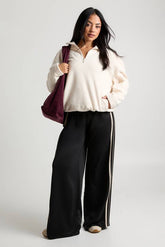 Polar Fleece Half Zip Funnel Neck Sweatshirt