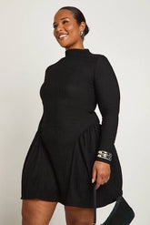 Plus Crinkle Textured High Neck Smock Dress