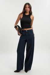 Embellished High Waist Wide Leg Jean