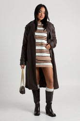 Super Soft Stripe Oversized Knitted Jumper and Mini Skirt Co-Ord