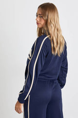 Tricot Panelled Zip Through Track Jacket