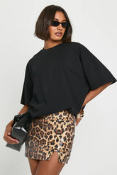 Tall Leopard Sequin Micro Mini Skirt
