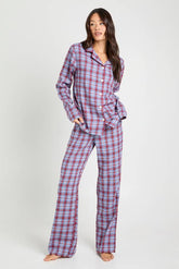 Tall Brushed Check Long Sleeve Shirt & Trousers Pyjama Set