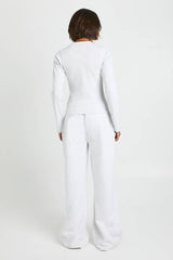 Tall Rib Button Through Long Sleeve Tracksuit