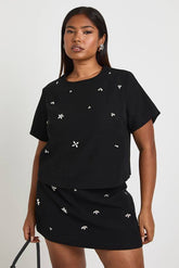 Plus Diamante Boxy T Shirt