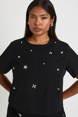 Plus Diamante Boxy T Shirt