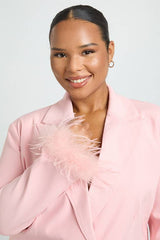 Plus Feather Cuff Blazer Dress