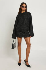 Sequin Boucle Mini Skirt