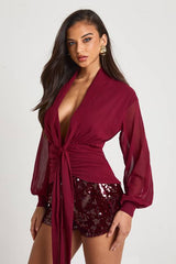 Chiffon Draped Blouse