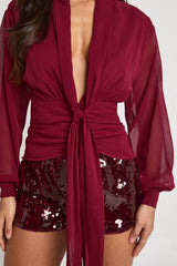 Chiffon Draped Blouse