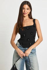 Floral Embellished Corset Top