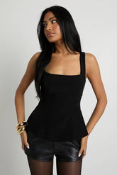 Contrast Velvet Bow Back Top