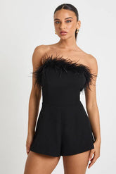 Feather Trim Flippy Playsuit