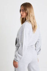 Zip Through Collared Bomber Sweatshirt