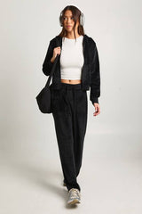 Velour Cropped Fitted Tracksuit