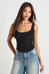 Sheer Lace Corset Top