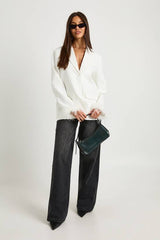 Feather Cuff Oversized Blazer