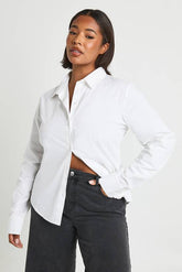 Plus Shirred Back Woven Shirt