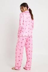 Cocktail Print Long Sleeve Shirt & Trouser 3 Piece Pyjama Set