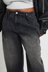 Plus Adjustable Waist Wide Leg Jean