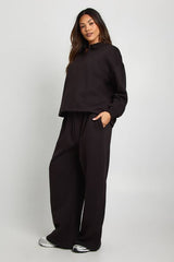 Maternity Collared Button Down Sweatshirt & Wide Leg Tracksuit