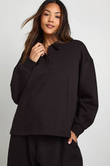 Maternity Collared Button Down Sweatshirt & Wide Leg Tracksuit