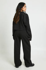 Cropped Bomber Jacket And Tailored Jogger Tracksuit