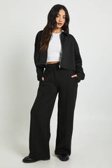 Cropped Bomber Jacket And Tailored Jogger Tracksuit