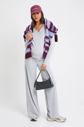 Maternity Soft Rib Wrap Top Long Sleeve & Trouser Lounge Set
