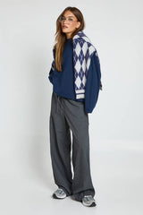 Cotton Pocket Front Long Sleeve Top